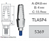 5369 Абатмент станд.TLASP4 Simply Straight Titanium Abutment Cuff H4.0mm Alpha-Bio